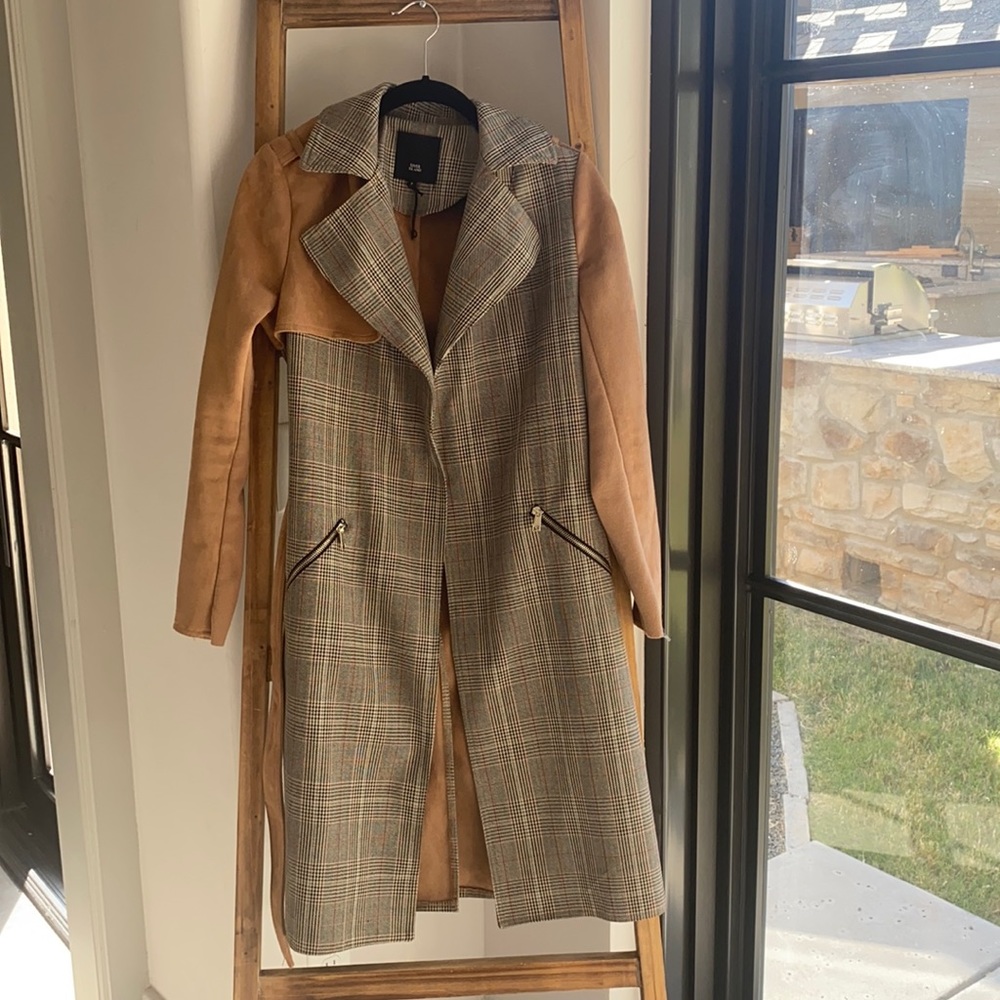 River Island long plaid coat
